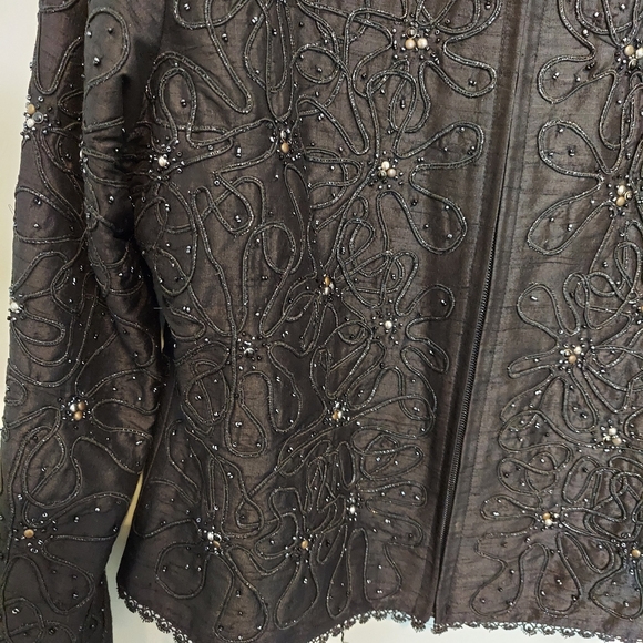 Anage black jacket silk Size Medium - Picture 6 of 15